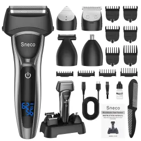 Sneco 704090272605 Electric Razor For Men Waterproof Foil Shaver Wet And Dry Shave With Beard T Sneco 704090272605 Electric Razor For Men Waterproof Foil Shaver Wet And Dry Shave With Beard T