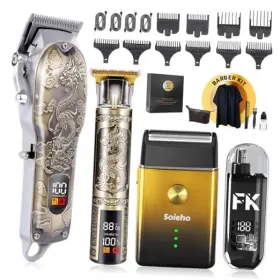 Lf-4-in-1-01 Soieho Hair Clipper For Men Set Cordless Electric T-shaped Beard Gold