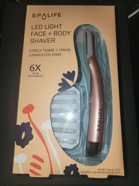 Spa Life 818744025070 S Led Light Face Body Shaver Trim Unwanted Hair With 6 Blade Replacement