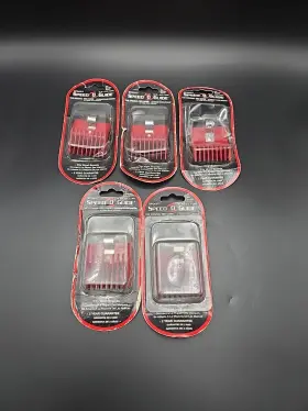 Spg0517 Speed O Glide Lot Of 5 Guide Red Comb Clipper Guards No. 0a 5/16 Inch 7.9mm Universal Fit