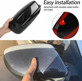 L4721 Sportuli Carbon Fiber Side Mirror Caps Door Handle Covers #3