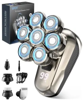 8612 Srot Head Shaver For Bald Men 5-in-1 Electric Razor With 7d Floating And Silver