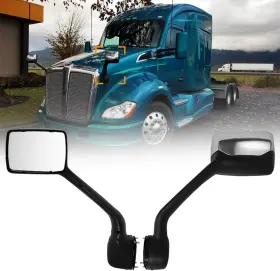 T680 Sterlix 634699915415 Pair Hood Mirror For Kenworth Peterbilt 579 587 Large Chrome