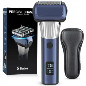 Fk-705blue Supecaty Mens Foil Electric Shaver With 5 Blades Razor For Men Cordless Wet