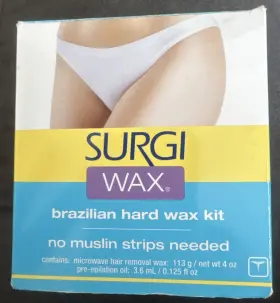 82563 Surgi Wax Brazilian Hard Kit For Private Parts 4 Oz No Pre Epilation Oil