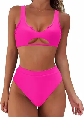 Hb3913 Suuksess Women Cutout Bikini Sets Push Up High Waisted 4-6 00 Hot Pink Hb3913 Suuksess Women Cutout Bikini Sets Push Up High Waisted 4-6 00 Hot Pink
