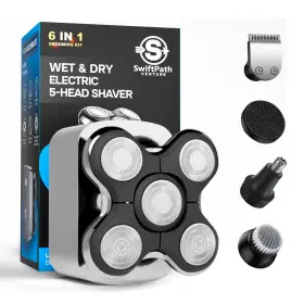 5dheadshaver Swift Path Venture 5d Electric Head Shaver For Bald Men - Waterproof Wet/dry Razor Usb-c Black