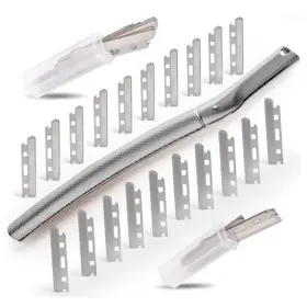 Yjt-tl0368-1 Teezershop Dermaplane Razor For Women Face With 20pcs Blades Professional Facial Silver