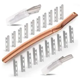 Yjt-tl0368 Teezershop Dermaplane Razor For Women Face With 20pcs Blades Professional Facial Rose Gold