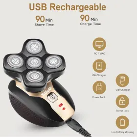 Lk-1800 Telfun 5-in-1 Electric Razor For Men Wet And Dry Rechargeable Rotary Shavers #2