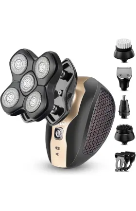 Lk-1800 Telfun 5-in-1 Electric Razor For Men Wet And Dry Rechargeable Rotary Shavers