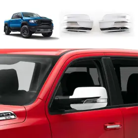 Se10303 Terdaray Side View Mirror Cap Cover Compatible With Dodge Glossy Chrome Style