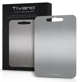 Tivano 850010421643 Original Titaniumshield Cutting Board 12 Inch X8 Metal Pro Ultra Durable