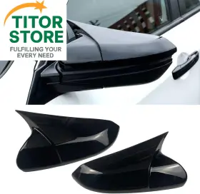 Sy-18 Tkreeno Car Ox Horn Side Rearview Mirror Cover Wing Protect Bright Black