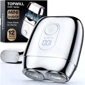Topwill 711181979824 All-metal Mini Electric Shaver For Men Portable Travel Razor With Mirror Cap