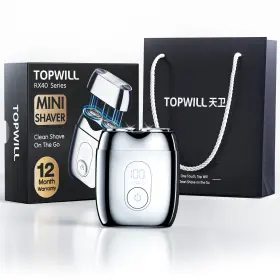 Rx40-bag Topwill Alloy Mini Electric Shaver Gift For Men - Portable Rotary Beard Razor Fac