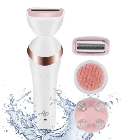 Topyoth 799355757089 Rechargeable Shaver With Facial Cleaning Exfoliation Brushes And Skin Massage Set