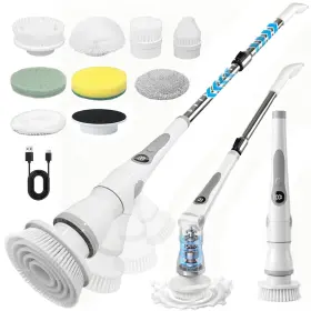 Torlaist 739474962858 Cordless Electric Spin Scrubber 4 Angles With 8 Replaceable Brush Heads Adj