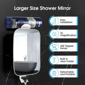 Tb2071 Touchbeauty Beauty & Health Shenzhen Co. Ltd Shower Saving Mirror For Men 3x Magnification Bnib Tb2071 Touchbeauty Beauty & Health Shenzhen Co. Ltd Shower Saving Mirror For Men 3x Magnification Bnib