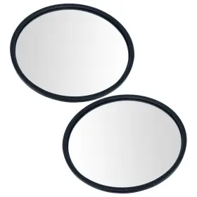 Mra08821 Trq 8.5 Inch Round Convex Steel Mirror Pair Set Black Center Stud With Mounting Bracket