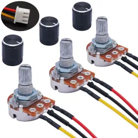 Ca-wh148-2kbk Twtade 3pcs 2k Ohm Linear Taper Rotary Potentiometer Wh148 B2k 3 Pin With Xh2
