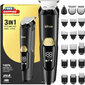 Amu-2228-q311 Ufree 3-in-1 Beard Trimmer Kit Mens Electric Shaver Razor For Mustache Body No