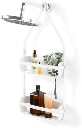 023460-660 Umbra Flex Hanging Shower Caddy Bathtub Shelf And Bathroom Organizer White