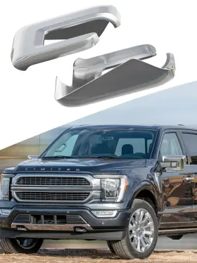 F150 Uniengin 795847799391 Mirror Caps Compatible With Ford 2021 2022 2023 Chrome