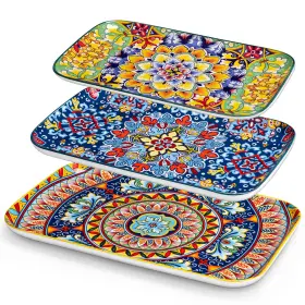 Vc-simi-3lp-01 Vancasso Serving Platters Set Of 3 16 Inch /14 /12 Rectangular Trays - Extr