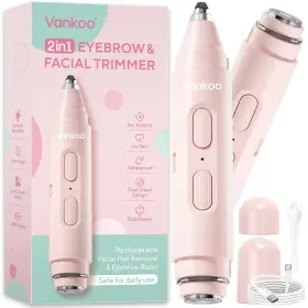 Vankoo 739503927650 Facial Hair Remover And Eyebrow Trimmer - 2 In 1 Face Shaver For Wome
