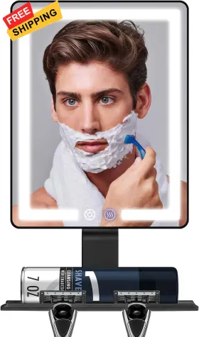 Ys16 Vanmirr Heated Shower Mirror Fogless For Shaving Anti Fog 12.5 Inch L X 8 W Black