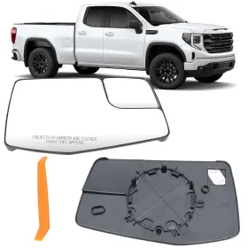 Jh82063812 Vefix Right Passenger Side Heated Mirror Glass Compatible With Chevy Silverado 1500