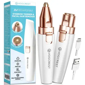 Vg Vogcrest 712449307828 Eyebrow Facial Trimmer 2 In1 Rechargeable Hair Removal And Sha