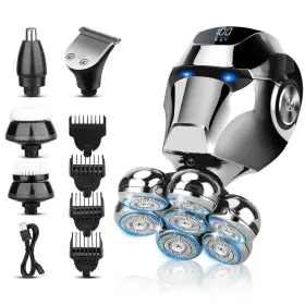 Viatia 389850268390 6-in-1 Electric Head Shaver 7d Razor For Bald Men With Led And Waterproof Design
