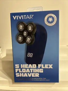 Vivitar 681066106631 Electric&rechargeable 5 Head Flex Floating Shaver Stainless Steel Blades