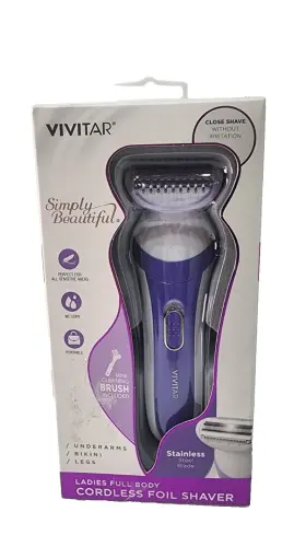 Pgv207-lil Vivitar Simply Beautiful Ladies Full Body Cordless Foil Shaver Wet Dry Portable