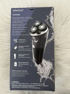 Pgv320-noc Vivitar 3-foil Head Rechargeable Shaver Usb Cordless Pop Up Trimmer New Sealed #2