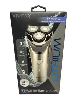 Pgv525-noc Vivitar Lithium 3 Head Metallic Rotary Shaver