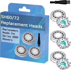 S6810 Wadoy 744759801562 Sh60/72 Replacement Heads Compatible With Philipsi Norelcoo Shaver For S6