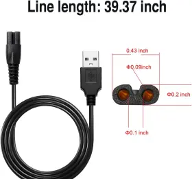 Wahfox 445025080096 Universal Head Shaver Charger Cord Usb Cable Compatible With Skull #3