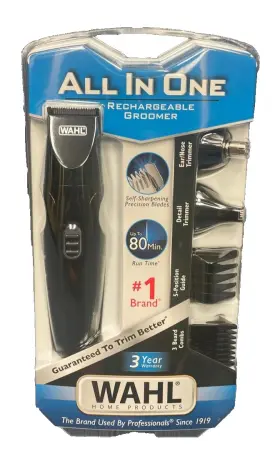 Wahl 043917102030 All In One Rechargeable Groomer Beard Trimmer Detailer Nose Hair For Men