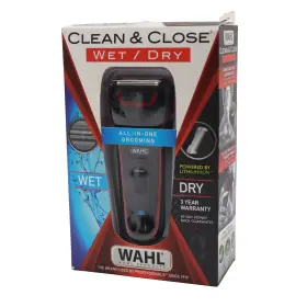 Wahl 043917106168 Clean And Close Wet/dry All-in-one Electric Shaver Rechargeable Waterproof