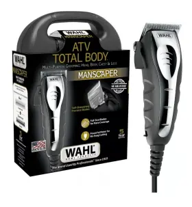 3024498 Wahl Total Body Manscaper Hair Clipper For Men Corded 18pc Black Chrome