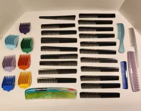 3139-101 Wahl Lot Of 32 Mixed Bundle Clipper Guards And Hair Stylist Combs Brands