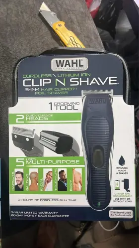 89523952 Wahl Clip And Shave 2 In 1 Cordless Hair Clipper Electric Shaver For Men
