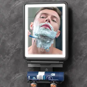 Txj408 Widitn Heated Shower Mirror Fogless For Shaving 3 Color 12.4 Inch L X 7 W Black