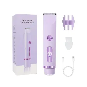Bt-318-pp Wontocheer Electric Dual Head Lady Shaver Purple Waterproof Bikini Trimmer W... Fast Ship