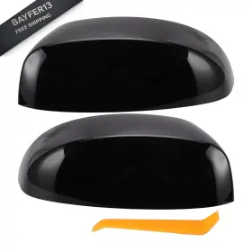 A24072400ux1195 X Autohaux Pair Side Mirror Cover Upper Half 11.42 Inch X3.54 Gloss Black