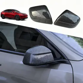 Yhcdsea 716404483577 Rearview Mirror Guard Cover For Tesla Model Y Juniper Glossy Carbon