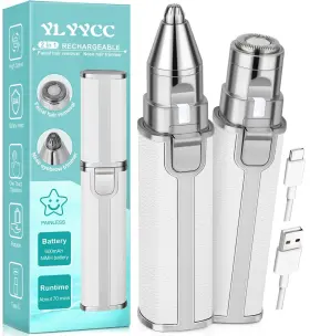 Bz-203a Ylyycc Facial Hair Removal For Women 2-in-1 Rechargeable Nose And Eyebrow Trimme